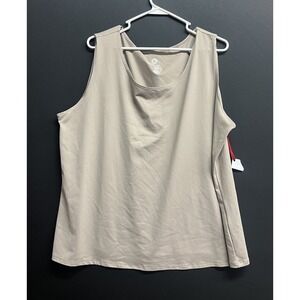 Ruby Rd Woman Size 2XL Tank Top Beige Stretch Shell NWOT